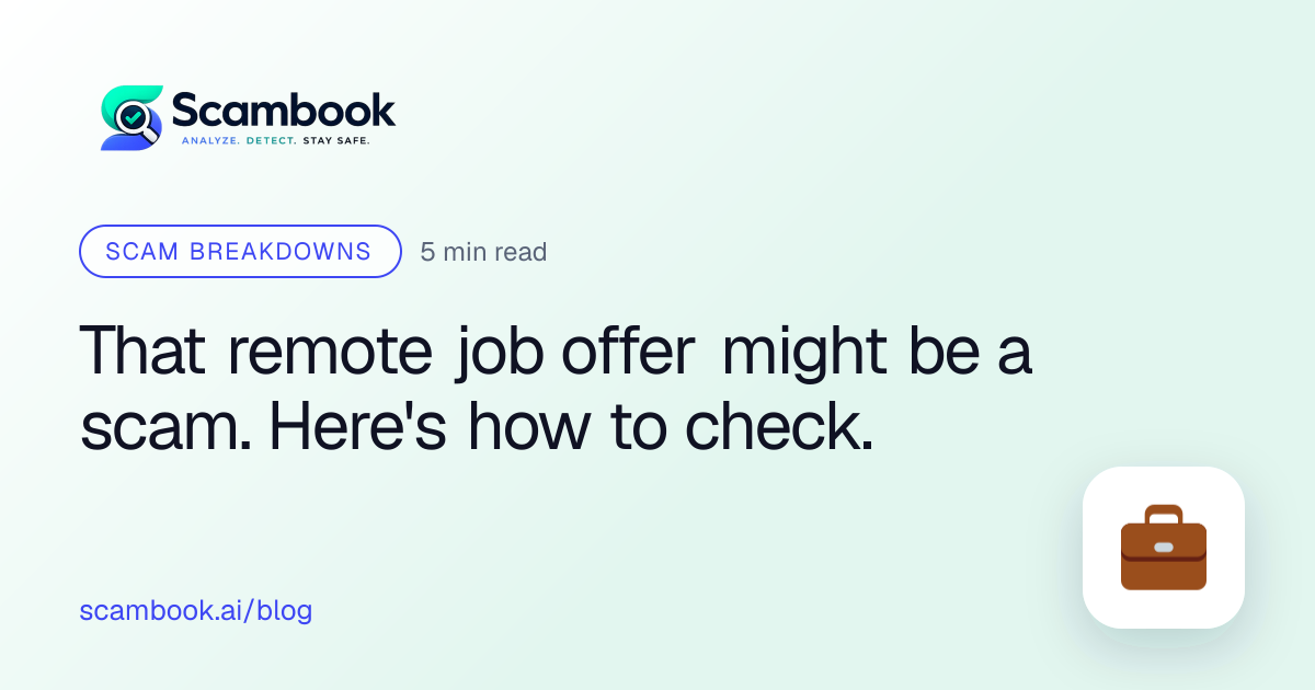 That remote job offer might be a scam. Here's how to check.